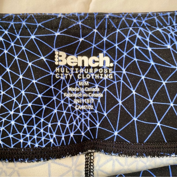 Bench Leggings size M Abstract Geometric Neon Blue on Black - Manchester UK - Picture 3 of 10